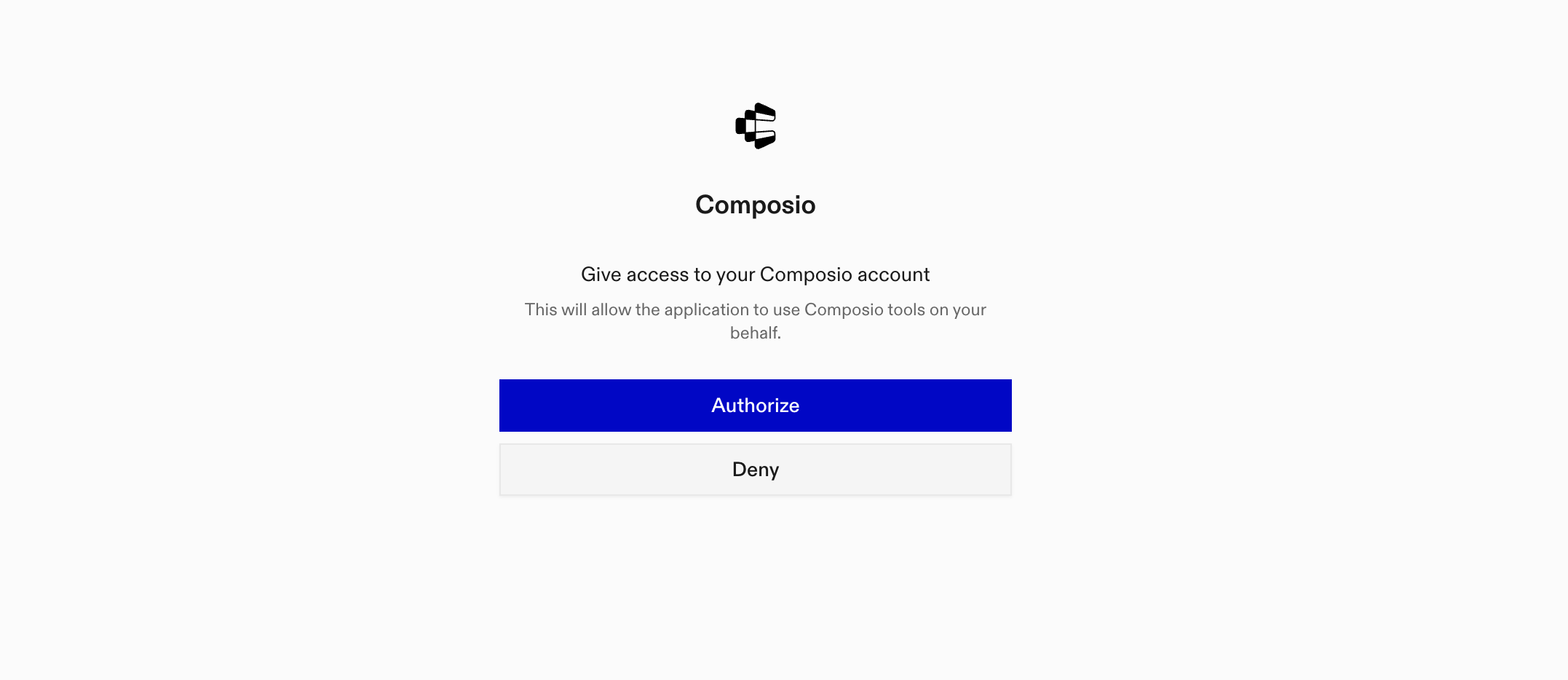 Composio authorization screen for ChatGPT MCP setup